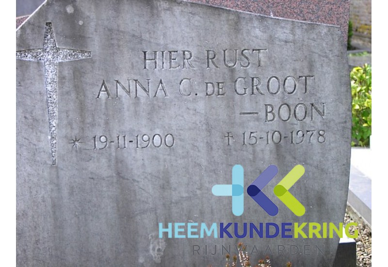 Grafstenen kerkhof Herwen Coll. HKR (129) A.C.de Groot-Boon